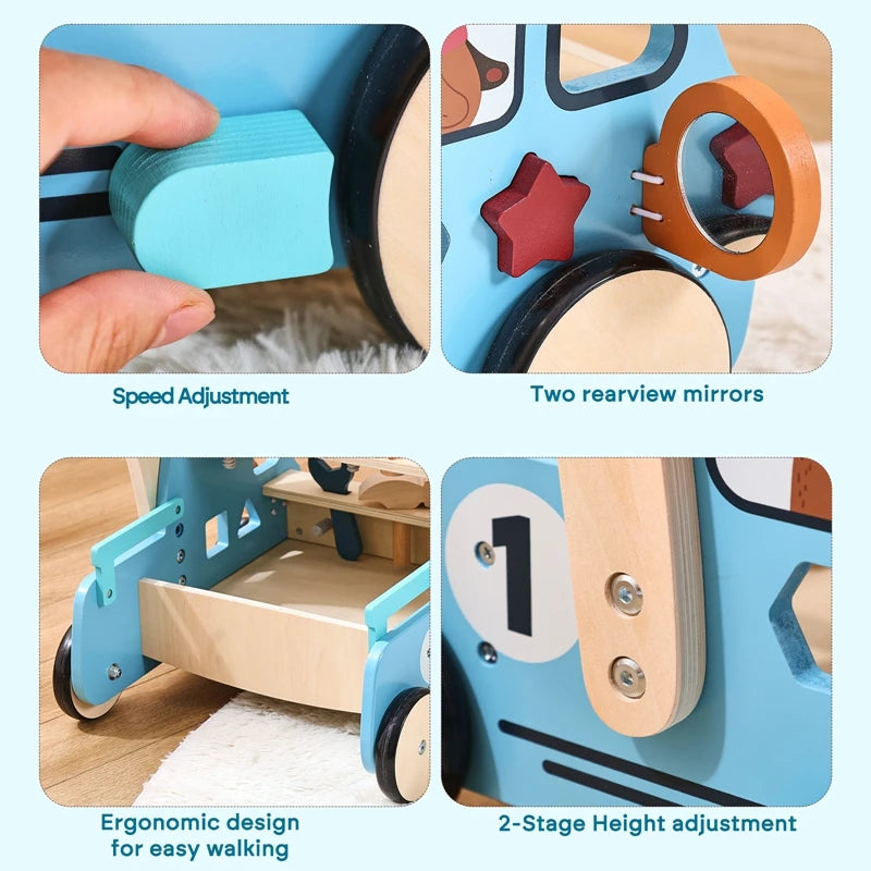 Step by Step Wooden Push Walker