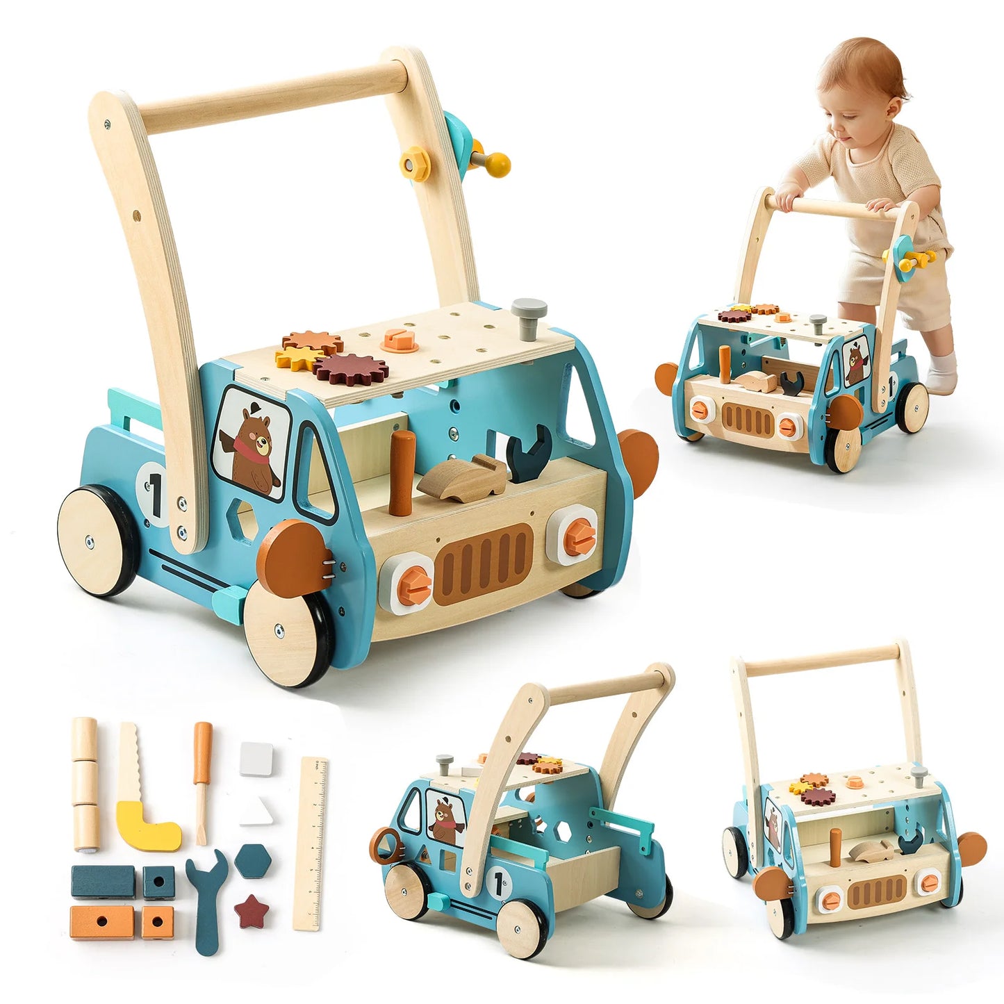 Step by Step Wooden Push Walker