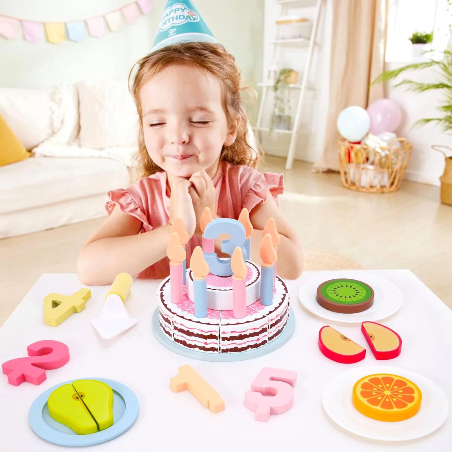 Wooden Cake Toy with Candles - Just4mini