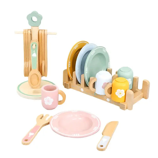 Tiny Chef: Wooden Dinnerware Set - Just4mini