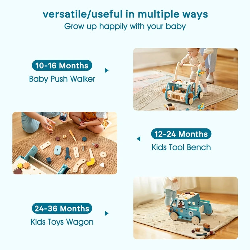 Step by Step Wooden Push Walker